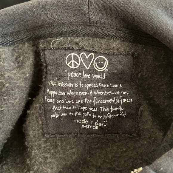 Peace Love World Zip Up Sweatshirt - Picture 7 of 7